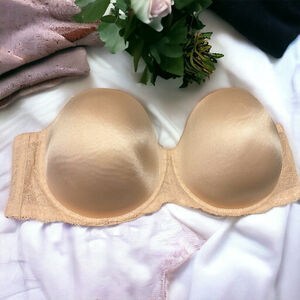 DEESE, Strapless underwire lace trim Bra pink 46G